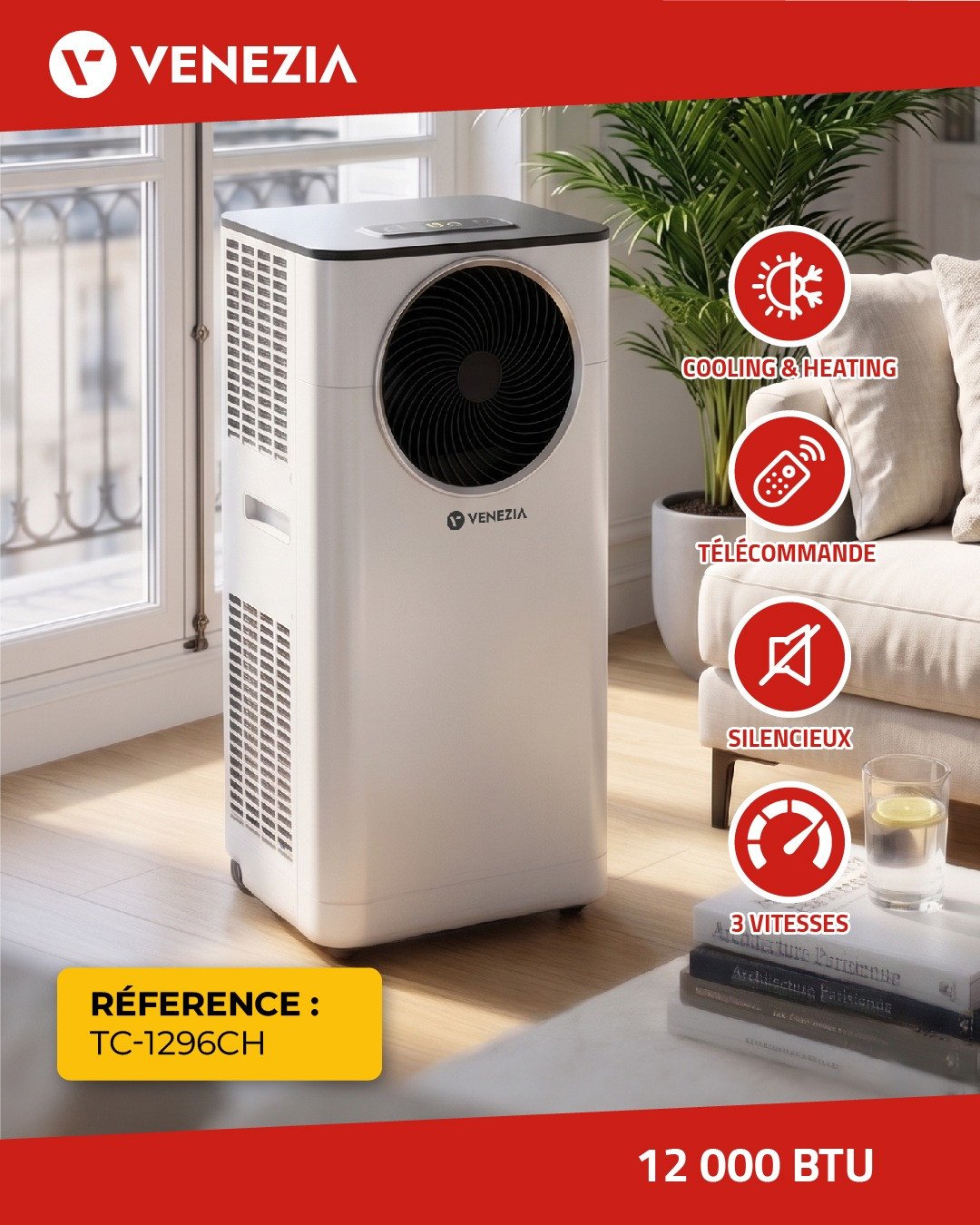 Climatiseur mobile Venezia 9000BTU / 12000BTU
