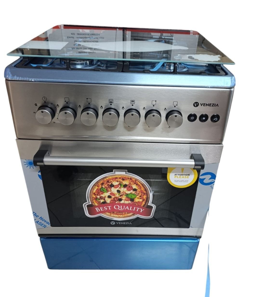 Cuisiner 60/60 4 feux inox Grill en fonte venezia