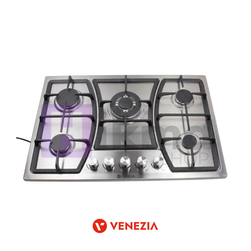 Plaque de cuisson a gaz 75cm inox venezia  VZ57003M